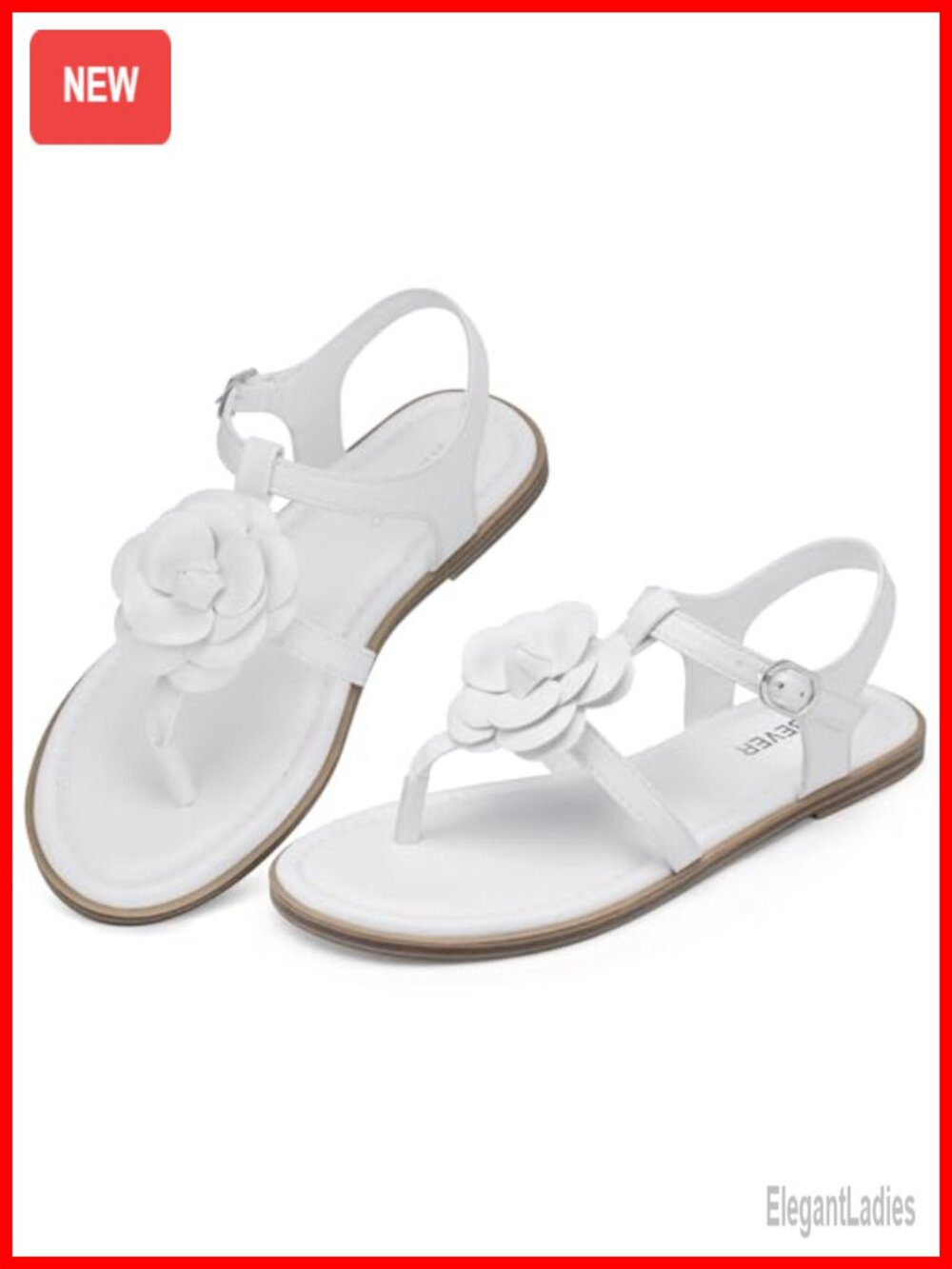 Women's Dressy Flat Sandals with Ankle Strap, Comfortable Floral Casual